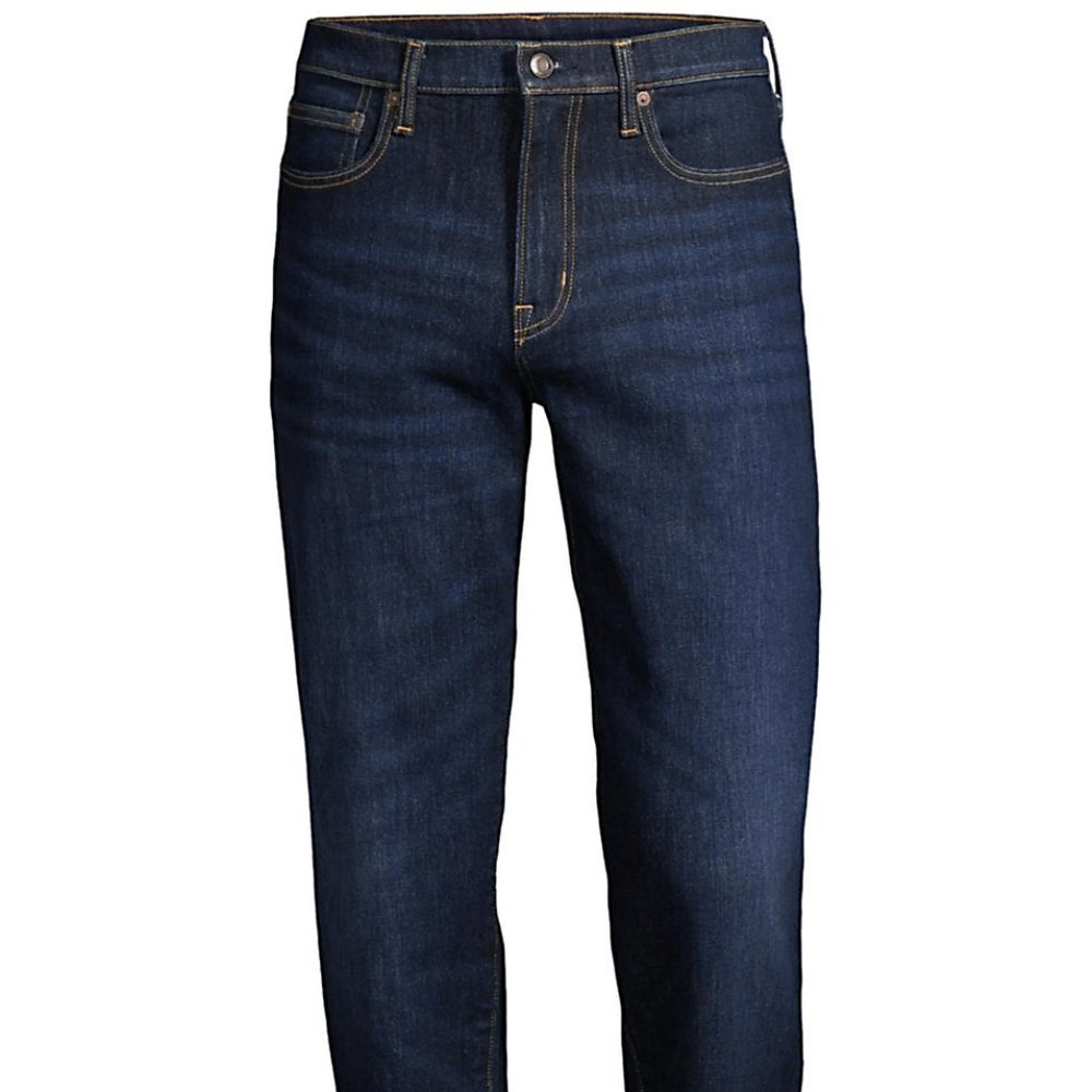 Lands' End Mens Jeans 36 X 34 Denim Dark Straight Leg Pants Traditional Fit